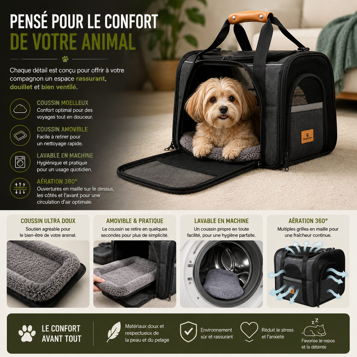 Sac de transport chien et chat voyage WanderPaw