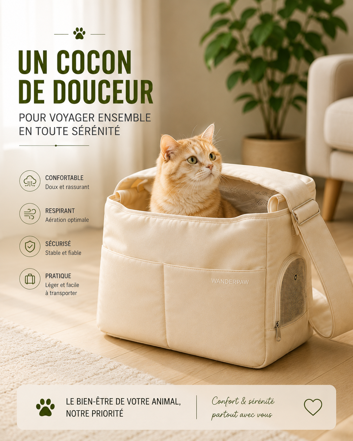 Sac de transport chien et chat voyage WanderPaw