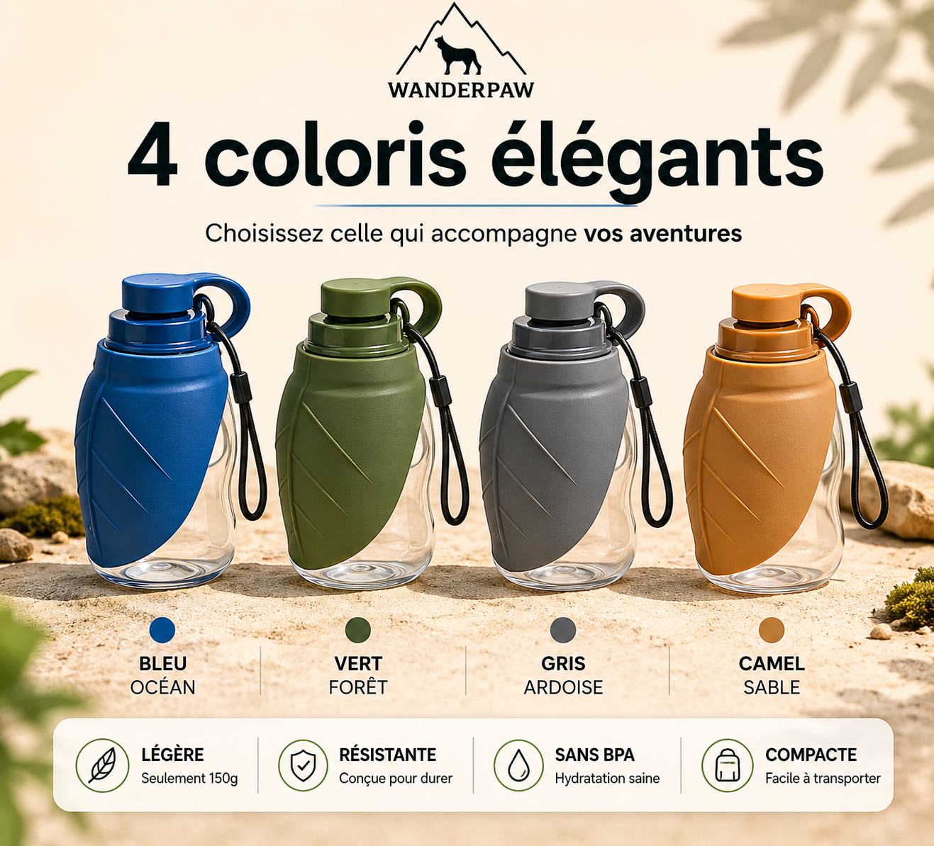 WanderPaw Nomadic Travel Bottle — Premium Hydration for Dogs and Cats on Adventures