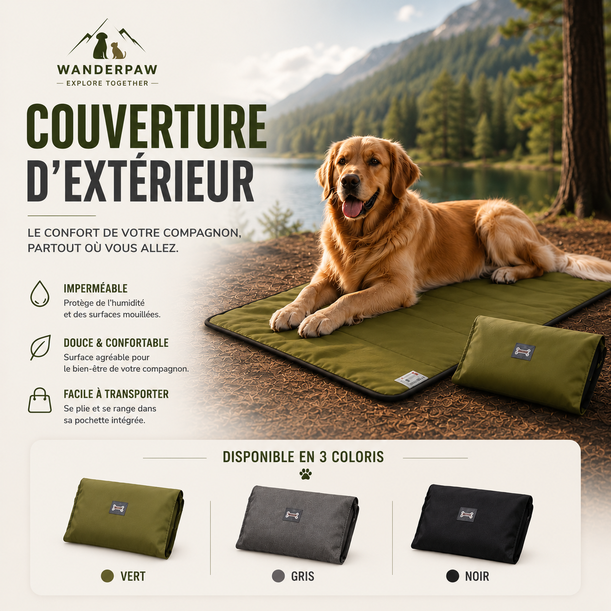 Couverture Extérieure Pliable pour Animaux de Compagnie – WanderPaw