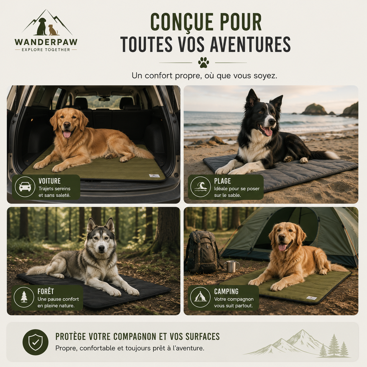 Couverture Extérieure Pliable pour Animaux de Compagnie – WanderPaw